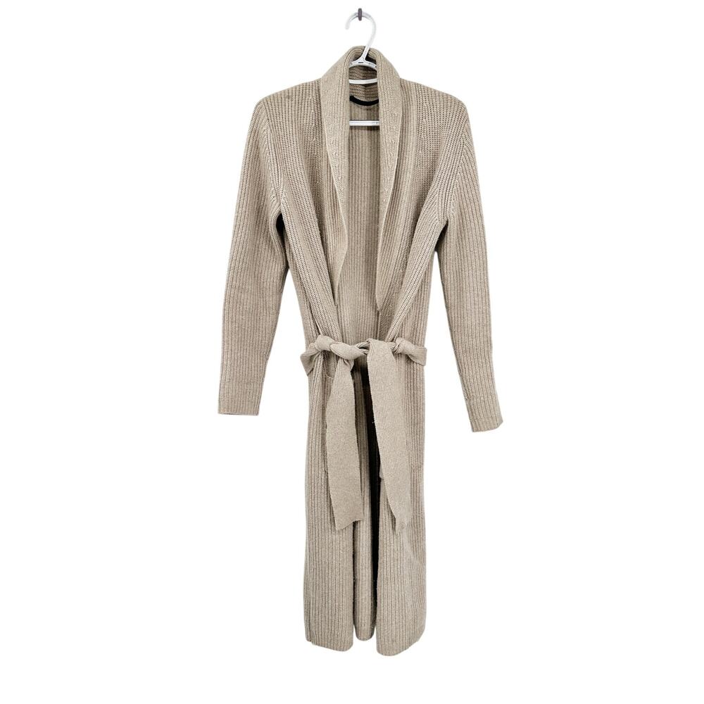 Jenni Kayne Fisherman Wool &‎ Cashmere Tie Waist Long Cardigan Sweater Small